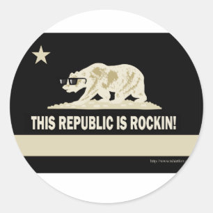 Sticker Rond République de la Californie de roche
