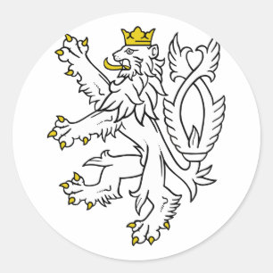 Sticker Rond République de theech de lion, tchèque