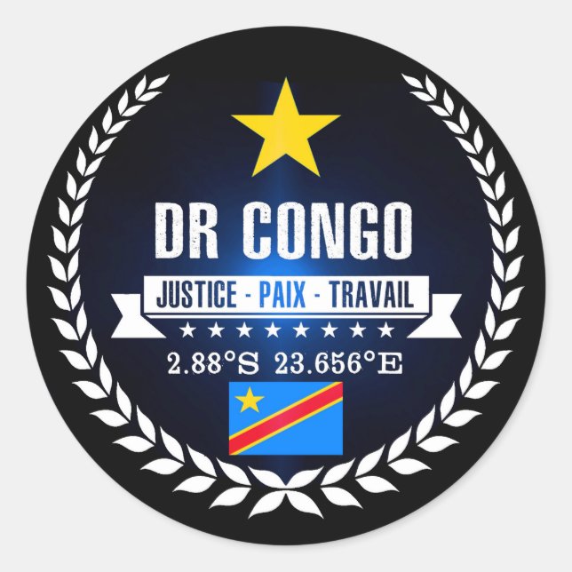Sticker Rond République démocratique du Congo (Devant)