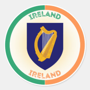 Sticker Rond Republique d'Irlande Armoiries en forme de cercle