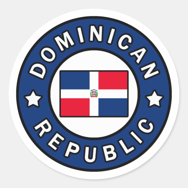 Sticker Rond République dominicaine (Devant)