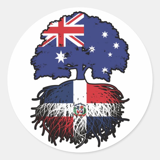 Sticker Rond République Dominicaine Australie (Devant)