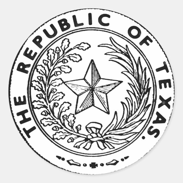 Sticker Rond République sécessionniste du Texas (Devant)
