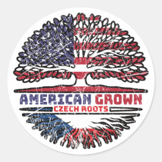 Sticker Rond République tchèque Tchèque États-Unis États-Unis