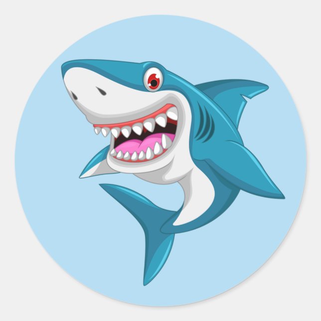 Sticker Rond Requin Animé (Devant)