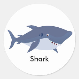 Sticker Rond Requin Animé