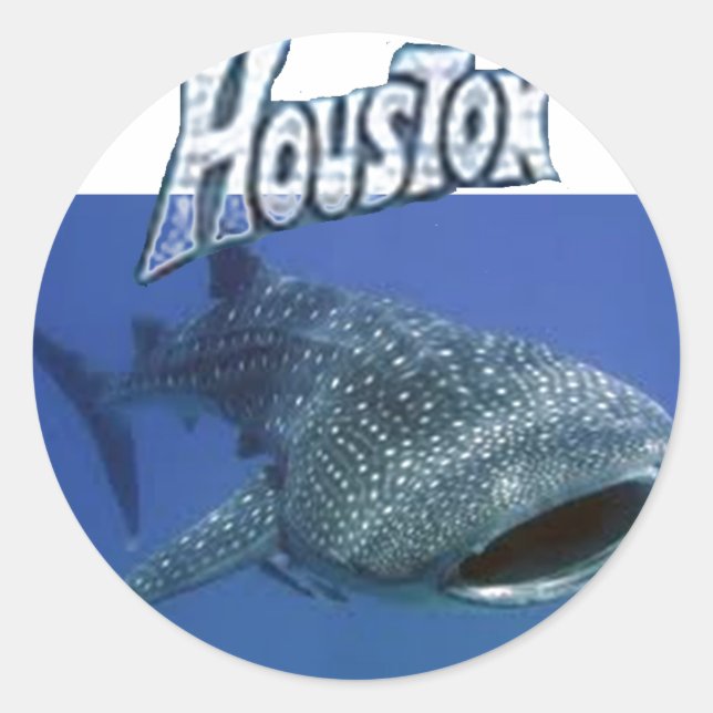 Sticker Rond Requin-baleine avec nom d'enfant sur les autocolla (Devant)