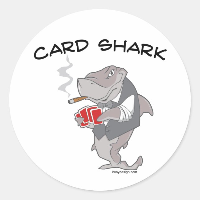 Sticker Rond Requin carte (Devant)