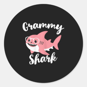 Sticker Rond Requin Grammy Fête des mères Grand-mère Drôle 