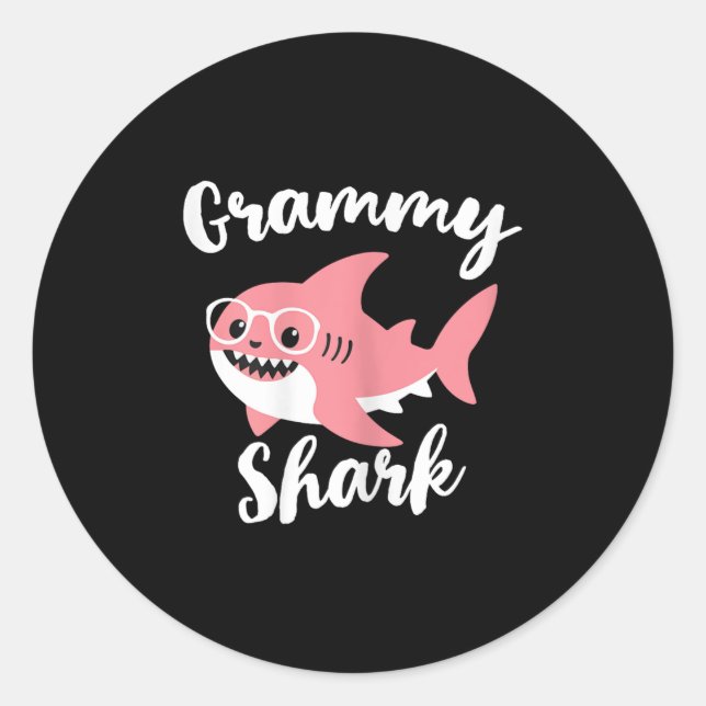 Sticker Rond Requin Grammy Fête des mères Grand-mère Drôle  (Devant)