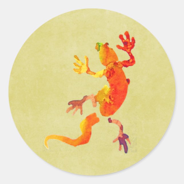Sticker Rond Réreptile de lézard éco-gecko (Devant)