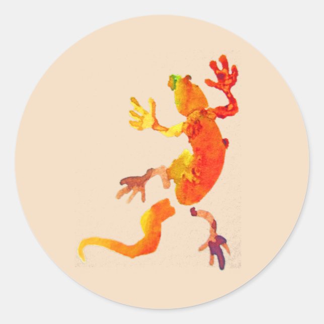 Sticker Rond Réreptile de lézard éco-gecko (Devant)