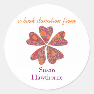 Sticker Rond Réservez l'autocollant de donation - coeurs de