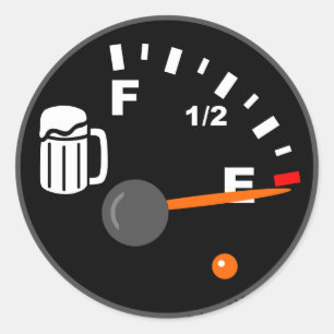 STICKER ROND RÉSERVOIR VIDE DE BIÈRE