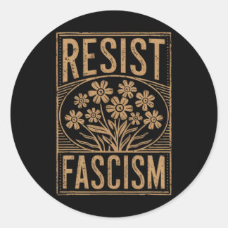 Sticker Rond Resist Fascism Protest Trump Anti Trump 3 