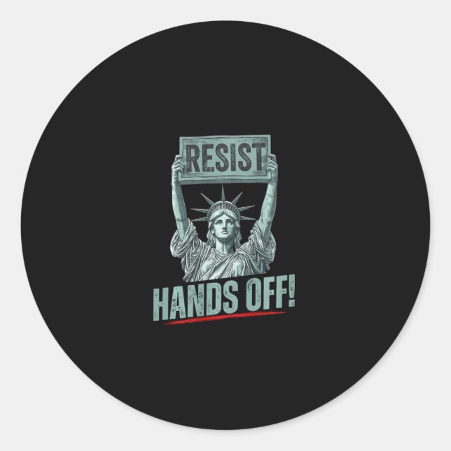 Sticker Rond Résiste Statue De La Liberté Mains Hors Prot (Devant)
