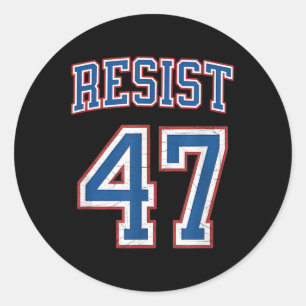 Sticker Rond Résister à Trump 47 Rétro en crise politique
