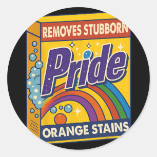 Sticker Rond Résister à Trump Supprimer Têtu Orange Tendance M