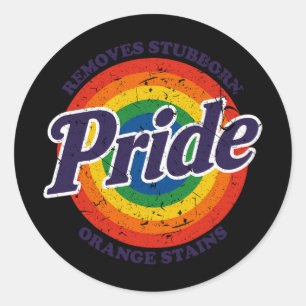 Sticker Rond Résister à Trump Supprimer Têtu Orange Tendance M