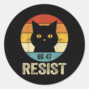 Sticker Rond Résister Anti Trump Tee Retro Résister Anti Trump 