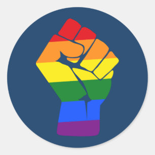 Sticker Rond #Résister aux LGBT Arc-en-ciel a soulevé la premiè