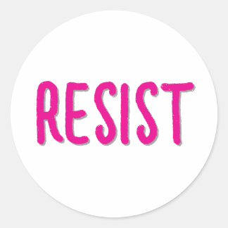 Sticker Rond Résister Résistance Rose