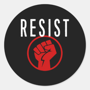 Sticker Rond Résistez À La Chemise Poing - Faites Partie De La 