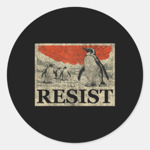 Sticker Rond Résistez À L'Activisme Des Penguins Anime Graphic