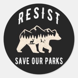 Sticker Rond Résistez À Sauver Nos Parcs Allah Les Parcs Nation