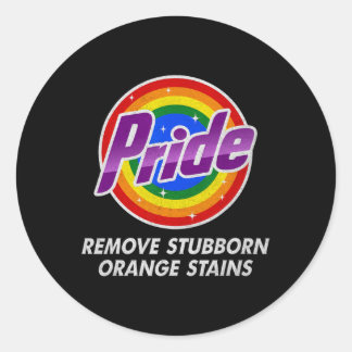 Sticker Rond Résistez à Trump, enlevez les taches orange tenace