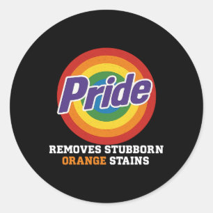 Sticker Rond Résistez à Trump Supprimez les taches orange tenac