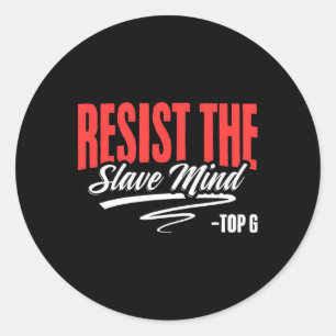 Sticker Rond Résistez Au Féminisme Pro Mind Homme Alpha Top G