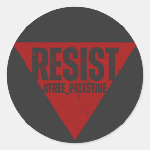 Sticker Rond Résistez au mot avec résistance inversée au triang
