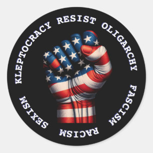 Sticker Rond Résistez au premier démocrate politique anti-Trump