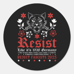 Sticker Rond Résistez comme c'est 1938 Allemagne 16