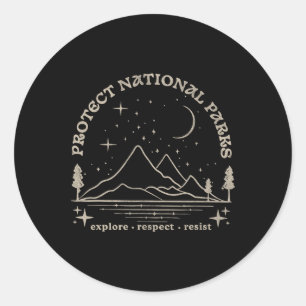 Sticker Rond Résistez Protégeons Nos Parcs Nationaux Graphique