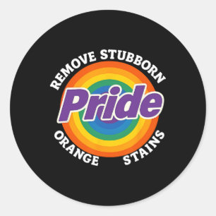 Sticker Rond Résistez Trump Enlevez Taches Orange Tenaces Fiert