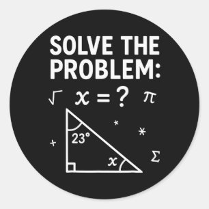 Sticker Rond Résoudre le problème Faire le calcul 67 Mème Drôle