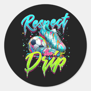 Sticker Rond Respecter le goutte à goutte Soccer Glace Goutte a