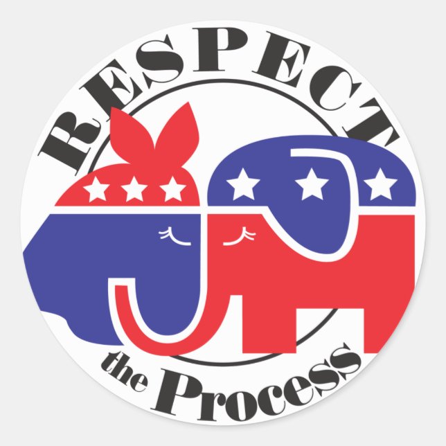 Sticker Rond Respecter le processus (Devant)