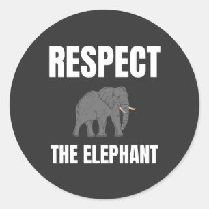 Sticker Rond Respecter L'Éléphant