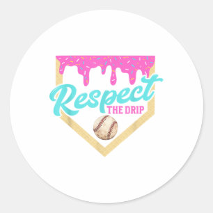 Sticker Rond Respectez Le Dri De Crème De Glace De Plate-Forme