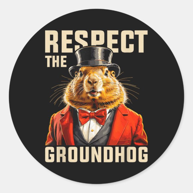 Sticker Rond Respectez Le Jour Du Cochon De Terre Hommes Femmes (Devant)