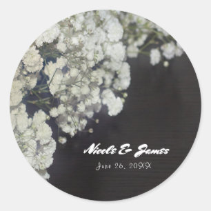 Sticker Rond Respiration de bébé & Bois foncé Élégant Rustique 