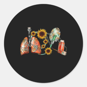 Sticker Rond Respiratoire Thérapeute Poumons Respirer Rt Infirm