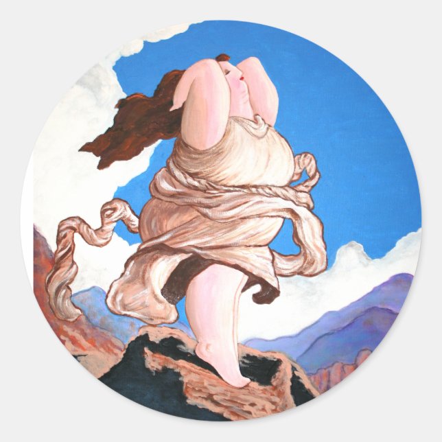 Sticker Rond Respire...et déverrouiller la déesse à l'intérieur (Devant)