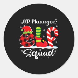 Sticker Rond Responsable RH Elf Squad Recruteur de Noël Corresp