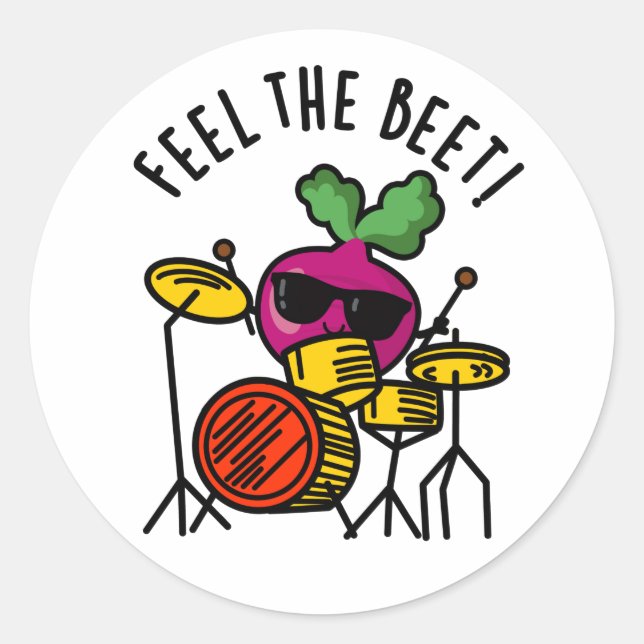 Sticker Rond Ressentez La Beet Funny Veggie Pun (Devant)