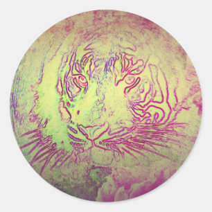 Sticker Rond Ressort tigre