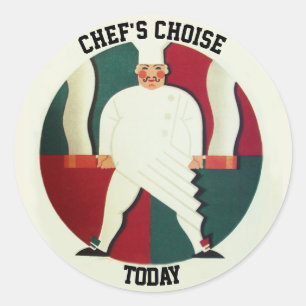 STICKER ROND RESTAURANT CHEF CUISINE NOURRITURE, RESTAURANT